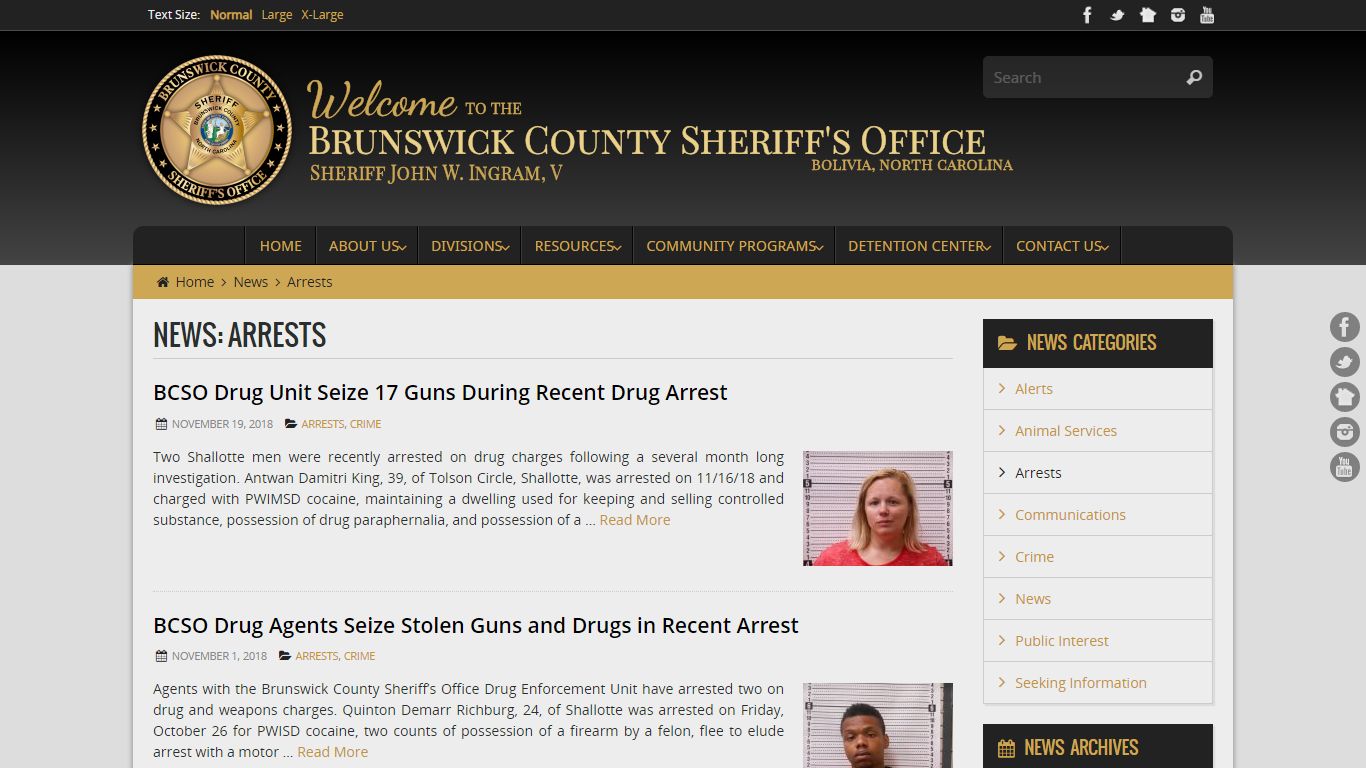 News: Arrests | Brunswick County Sheriff's Office