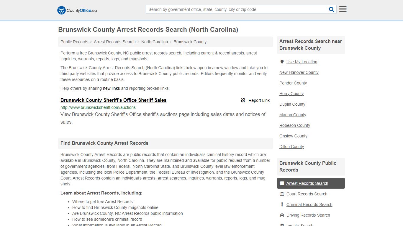 Arrest Records Search - Brunswick County, NC (Arrests & Mugshots)